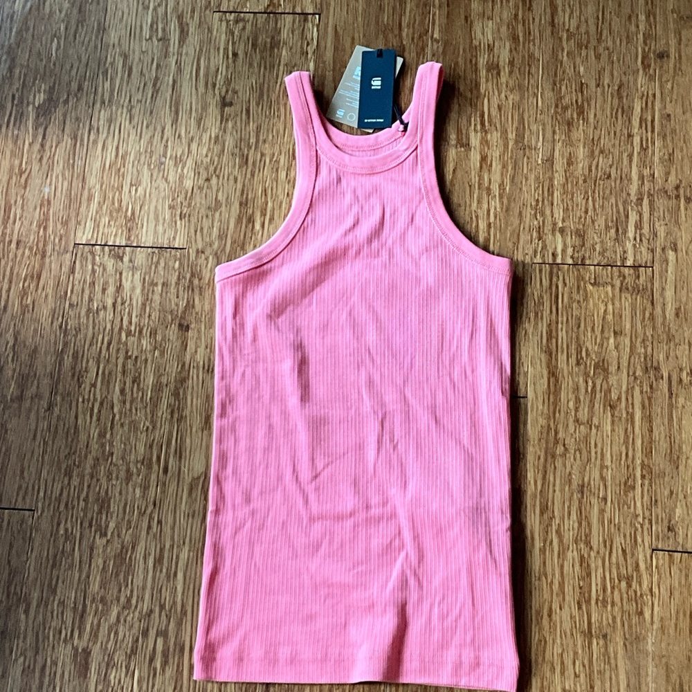 G-Star Peach Ribbed Tank Top